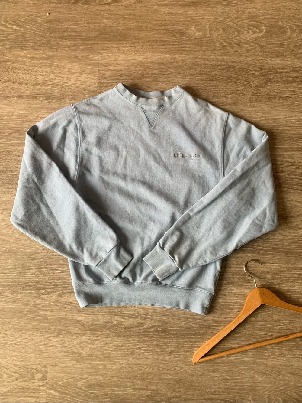 Vintage Champion light blue crewneck 
sweater